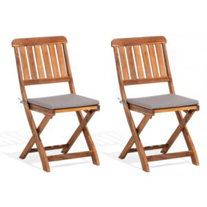 Set de 2 scaune rabatabile CENTO din lemn de salcam