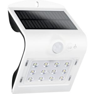 Aplica solara cu LED si senzor de miscare Luceco 1,5W 220 lumeni, plastic alb