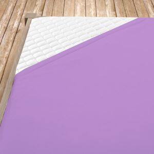 Cearsaf de pat cu eleastic din bumbac, violet mov 90x200 cm