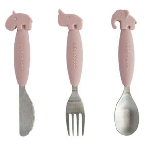 Set tacamuri 3 piese din plastic si inox Pink Yummy Done by Deer