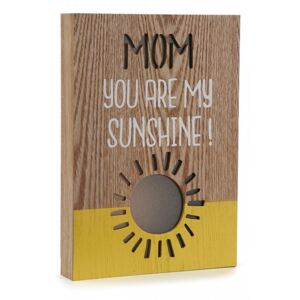 Decoratiune luminoasa maro/galbena din lemn Mom Sunshine Versa Home