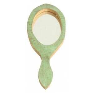 Oglinda de mana verde din lemn si sticla 18 cm Havia Raw Materials