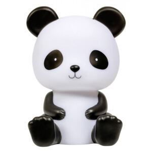Lampa de veghe alba/neagra din PVC cu LED 19 cm Panda A Little Lovely Company
