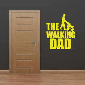 GLIX The walking dad - autocolant de perete Galben 30x35 cm