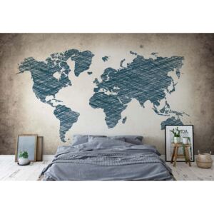 GLIX Fototapet - Modern World Map Papírová tapeta - 368x280 cm