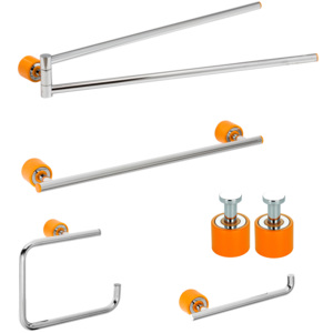 Set de accesorii pentru baie Metaform ENJOY Colour Orange
