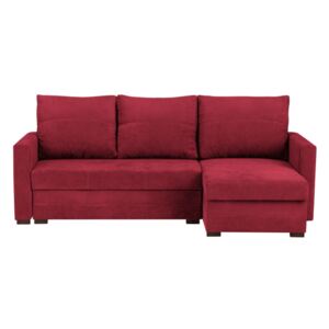 Canapea pe colț, extensibilă, cu 3 locuri și spațiu pentru depozitare Melart Andy, roșu