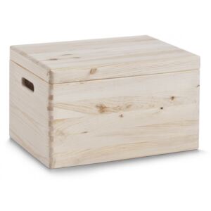Cutie maro cu capac pentru depozitare din lemn de pin 30x40 cm Cover Wood Zeller