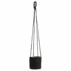 Ghiveci suspendabil negru din iuta si PVC 16 cm Jute Hanging Pot Nordal