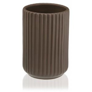 Suport maro din ceramica pentru periuta dinti 7,5x10,5 cm Alma Brown Tumbler Versa Home