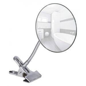 Oglinda cosmetica rotunda argintie din metal 15x27 cm Daisy Wenko