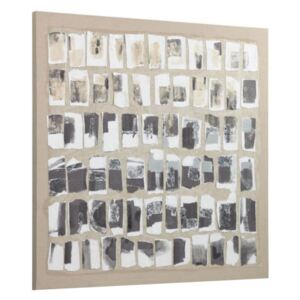 Tablou alb/negru din canvas si lemn de pin 80x80 cm Xiomara Kave Home