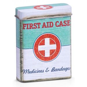 Cutie multicolora cu capac din metal pentru medicamente First Aid Zeller
