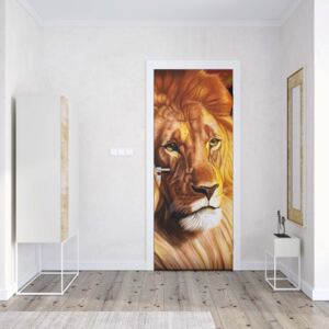 GLIX Tapet netesute pe usă - Lion Sunset Africa Animals
