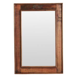Oglinda dreptunghiulara maro din lemn si sticla 45x65 cm Factory Raw Materials