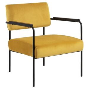 Scaun lounge galben/negru din textil si metal Cloe Vic Actona Company