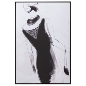 Tablou alb/negru din canvas si lemn de pin 83x123 cm Asfeld Ixia