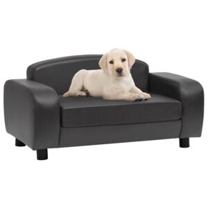 Canapea pentru câini, gri, 80x50x40 cm, piele ecologică