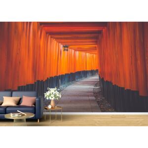 Tapet Premium Canvas - Coridorul portocaliu