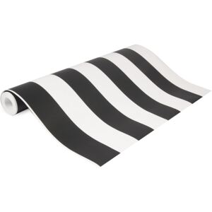 Tapet Stripes alb-negru 10.05/0.53 m