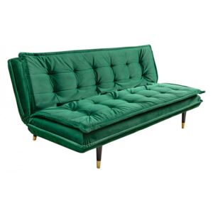 Canapea extensibila verde smarald din catifea si lemn 184 cm Magnifique Invicta Interior
