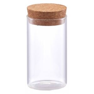 Borcan transparent/maro cu capac din sticla si pluta 175 ml Storage Jar Cork Petit Zeller