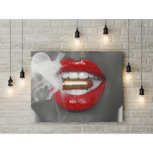Tablou canvas Smoking Bullet Lips