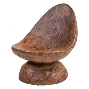 Scaun lounge maro din lemn de suar Makondo Versmissen