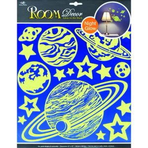 Room Decor Sticker de perete planete luminoase 38x31cm