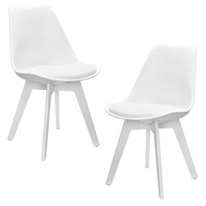 Set scaun designt - 83 x 48cm - 2 bucati (alb)