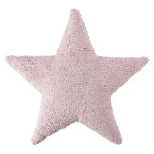 Perna decorativa roz din bumbac pentru copii 54x54 cm Star Pink Lorena Canals