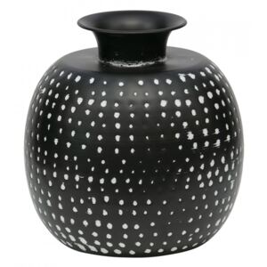 Vaza neagra din fier 29 cm Emori Woood