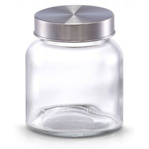 Borcan transparent/gri cu capac din sticla si metal 220 ml Mini Jar Storage Zeller