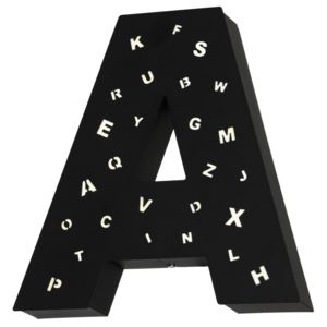 Decorațiune luminoasă în formă de literă Glimte Letter A, negru