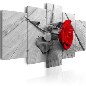 Bimago Tablou - Rose on wood 100x50 cm