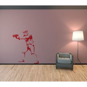 Banksy "Trooper" - autocolant de perete Rosu deschis 50 x 65 cm