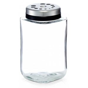 Recipient transparent/gri din sticla si inox 190 ml Spice Shaker Zeller