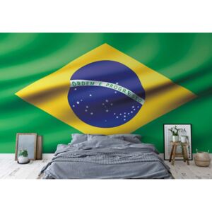 Fototapet - 3D Flag Brasil Vliesová tapeta - 416x254 cm