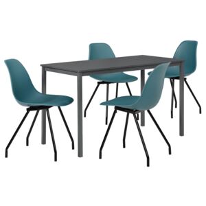 Masa bucatarie/salon design elegant (120x60cm) + 4 scaune turcoaz elegante / scaun bucatarie/salon