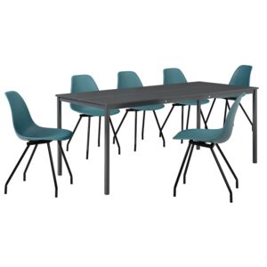 Masa bucatarie/salon design elegant (180x80cm) +6 scaune turcoaz elegante/ scaun bucatarie/salon