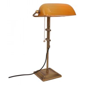 Lampa birou portocalie/maro bronz din sticla si metal 57 cm Ancilla Steinhauer