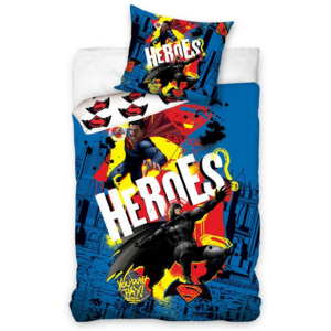 Lenjerie din bumbac pentru copii Batman vs. Superman - Heroes, 140 x 200 cm, 70 x 90 cm