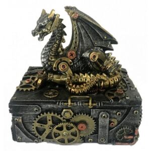 Cutie bijuterii dragon steampunk Secretele mecanice 18.5 cm