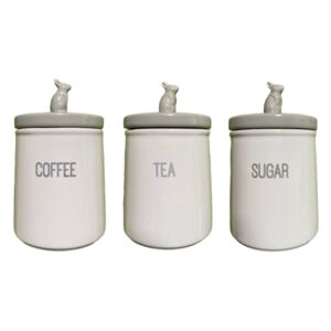 Set de 3 recipiente pentru ceai, cafea, zahar Tesco