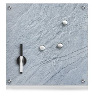 Tabla magnetica din sticla Zeller, 40x40 cm, Gri inchis