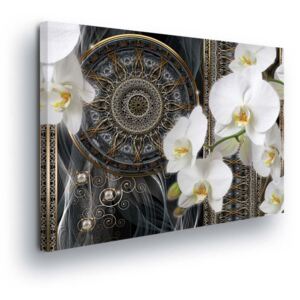 Tablou - White Flower with Oriental Theme II 80x60 cm