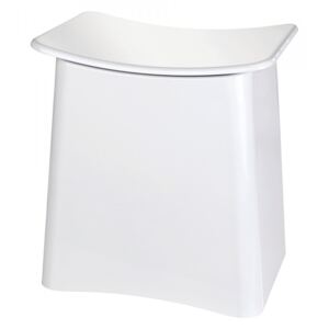 Taburet pentru baie dreptunghiular alb din plastic 33x45 cm Wing Wenko