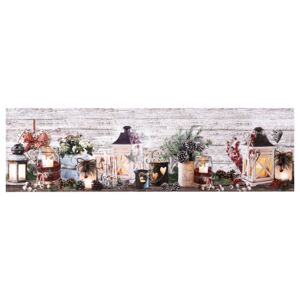 Traversă masă, model Crăciun Sfeșnice, 40 x 140 cm