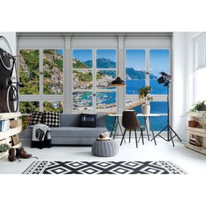 Fototapet GLIX - 3D Door View Italian Coast + adeziv GRATUIT Tapet nețesute - 254x184 cm