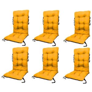 Set Perne pentru scaun de gradina sau sezlong, 48x48x75cm, culoare galben, 6 buc/set